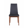 Milan Rosa Walnut Veneer/Black PU Contour Back Chair w/ Wood Base (Set of 2)