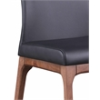 Milan Rosa Walnut Veneer/Black PU Contour Back Chair w/ Wood Base (Set of 2)