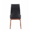 Milan Rosa Walnut Veneer/Black PU Contour Back Chair w/ Wood Base (Set of 2)
