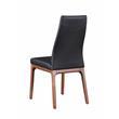 Milan Rosa Walnut Veneer/Black PU Contour Back Chair w/ Wood Base (Set of 2)