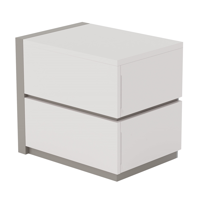 Milan Valencia Modern Gloss White & Grey 5-Piece King-Size Bedroom Set