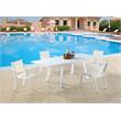Milan Melbourne  Matte White UV Resistant Outdoor Extendable Table