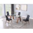 Milan Esmeralda Walnut Veneer 5-PC Dining Set w/ 2-Tone Black/Wood Chairs