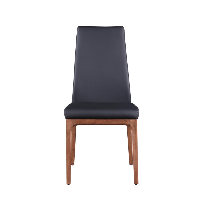 Milan Esmeralda Walnut Veneer 5-PC Dining Set w/ 2-Tone Black/Wood Chairs