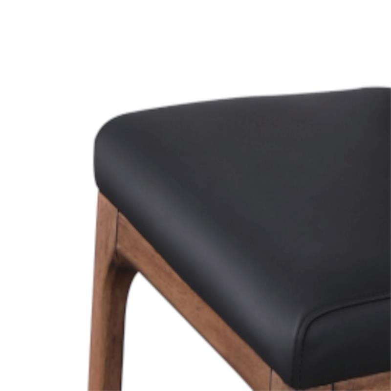 Milan Esmeralda Walnut Veneer 5-PC Dining Set w/ 2-Tone Black/Wood Chairs