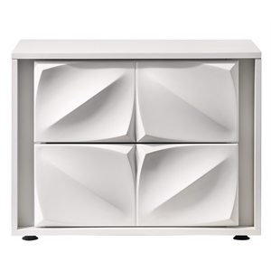 milan capri collection contemporary matte white wood 2-drawer nightstand