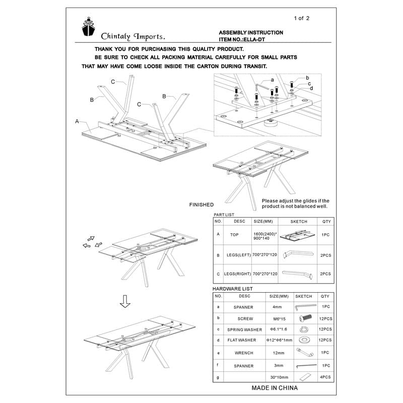 Milan Elora Tempered Glass Top Dining Table in Clear/Polished Stainless Steel