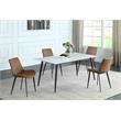 Milan Mariana White Ceramic Top Dining Table with Black Matte Metal Base