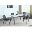 Milan Mariana White Ceramic Top Dining Table with Black Matte Metal Base