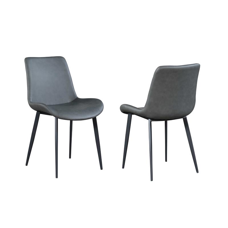 Milan Mariana 5-Piece Dining Set w/ White Ceramic Top & 4 Gray Chairs