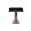 Milan Emily Modern Wood with Black Tempered Glass Top Dining Table
