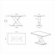 Milan Emily Modern Wood with Black Tempered Glass Top Dining Table
