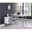 Milan Modern 2-Tone Rotating Wood Computer Desk in White and Gray