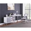 Milan Modern 2-Tone Rotating Wood Computer Desk in White and Gray