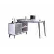 Milan Modern 2-Tone Rotating Wood Computer Desk in White and Gray