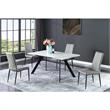 Milan Lex Gray Faux Leather Side Chair with Double Stitched Back - Set of 4