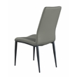 Milan Lex Gray Faux Leather Side Chair with Double Stitched Back - Set of 4