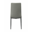 Milan Lex Gray Faux Leather Side Chair with Double Stitched Back - Set of 4