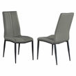 Milan Lex Gray Faux Leather Side Chair with Double Stitched Back - Set of 4