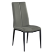 Milan Lex Gray Faux Leather Side Chair with Double Stitched Back - Set of 4