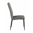 Milan Lex Gray Faux Leather Side Chair with Double Stitched Back - Set of 4