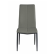 Milan Lex Gray Faux Leather Side Chair with Double Stitched Back - Set of 4