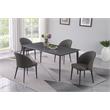 Milan Marbleized Matte Gray Ceramic Top Table with Steel Four-legged Base