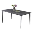 Milan Marbleized Matte Gray Ceramic Top Table with Steel Four-legged Base