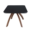 Milan Emerson Black Glass Top Dining Table with Crisscross Base