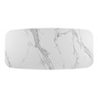 Milan Kenny White Modern Marbleized Sintered Stone Top Table with Wooden Base