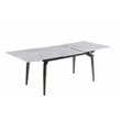 Milan Tate Contemporary Steel & Ceramic Dining Table in Black and Gray