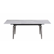 Milan Tate Contemporary Steel & Ceramic Dining Table in Black and Gray