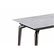 Milan Tate Contemporary Steel & Ceramic Dining Table in Black and Gray
