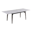 Milan Tate Contemporary Steel & Ceramic Dining Table in Black and Gray