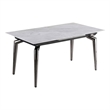 Milan Tate Contemporary Steel & Ceramic Dining Table in Black and Gray