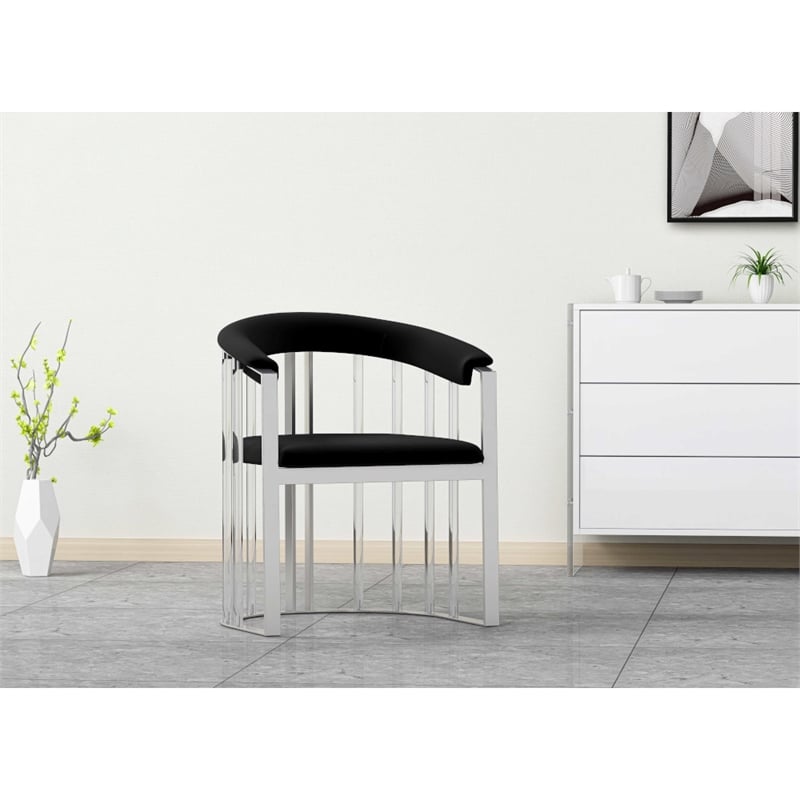 Milan Tania Acrylic with black fabric upholstery & Steel Arm Chair