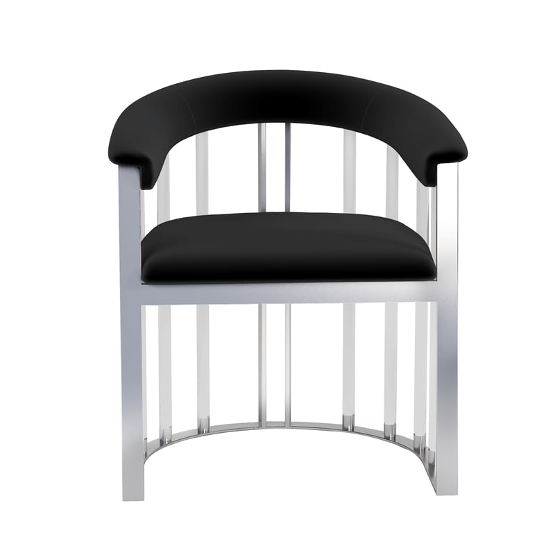 Milan Tania Acrylic with black fabric upholstery & Steel Arm Chair