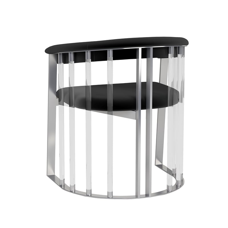 Milan Tania Acrylic with black fabric upholstery & Steel Arm Chair