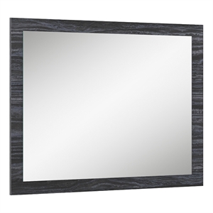 Milan Napolitan 39&quotx 41&quot Contemporary Wood Gloss Gray Mirror