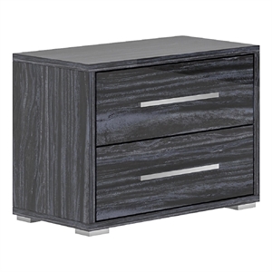 Milan Napolitan Contemporary 2-Drawer Melamine Wood Nightstand in Gray