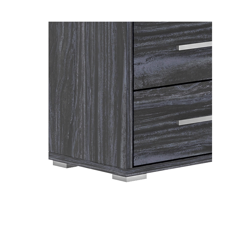Milan Napolitan Contemporary 2-Drawer Melamine Wood Nightstand in Gray