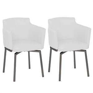 Milan Denise Contemporary Arm Chair w/ Steel Legs & Memory Swivel - 2 Per Box