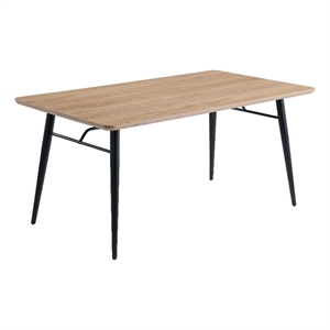 Milan Brenda Modern 35&quot x 63&quot Oak finish Wooden Table with Tapered Leg Base