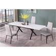 Milan Kortana Gray Faux Leather Diamond Stitched Back Side Chair - Set of 2