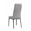 Milan Kortana Gray Faux Leather Diamond Stitched Back Side Chair - Set of 2