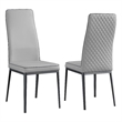 Milan Kortana Gray Faux Leather Diamond Stitched Back Side Chair - Set of 2