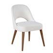 Milan Kenny White Faux Leather Open Back Side Chair with Wood Legs - Set of 2
