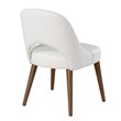 Milan Kenny White Faux Leather Open Back Side Chair with Wood Legs - Set of 2