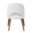 Milan Kenny White Faux Leather Open Back Side Chair with Wood Legs - Set of 2