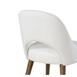 Milan Kenny White Faux Leather Open Back Side Chair with Wood Legs - Set of 2